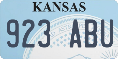 KS license plate 923ABU