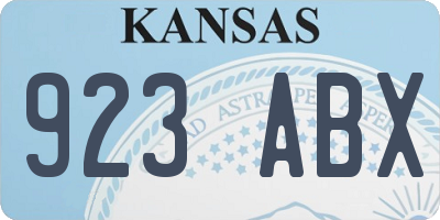 KS license plate 923ABX