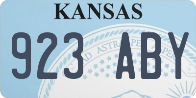 KS license plate 923ABY