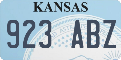 KS license plate 923ABZ