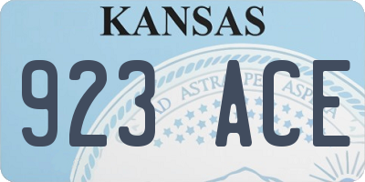 KS license plate 923ACE