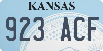 KS license plate 923ACF