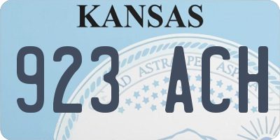 KS license plate 923ACH