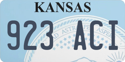 KS license plate 923ACI