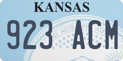 KS license plate 923ACM