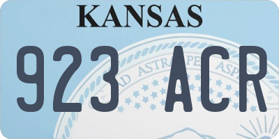 KS license plate 923ACR