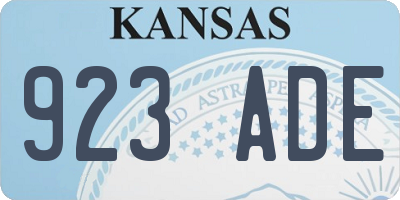 KS license plate 923ADE