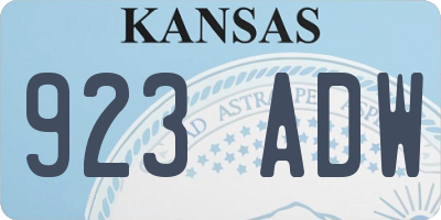 KS license plate 923ADW