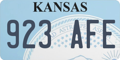 KS license plate 923AFE