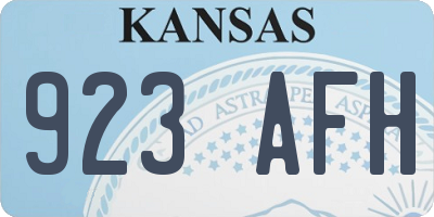 KS license plate 923AFH
