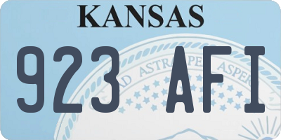KS license plate 923AFI