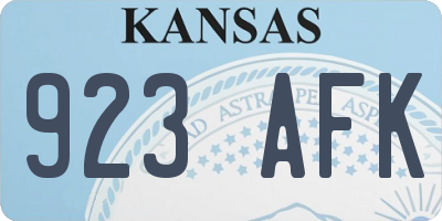 KS license plate 923AFK
