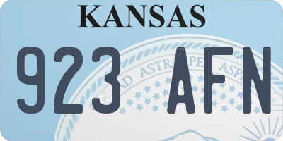 KS license plate 923AFN