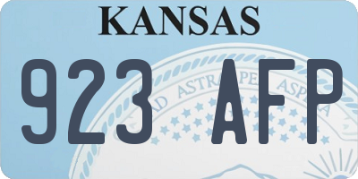 KS license plate 923AFP