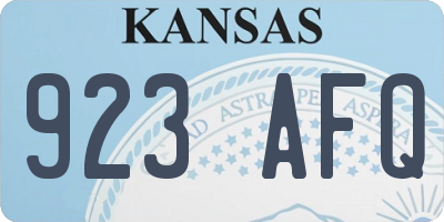 KS license plate 923AFQ