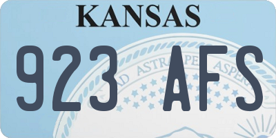 KS license plate 923AFS