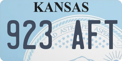KS license plate 923AFT