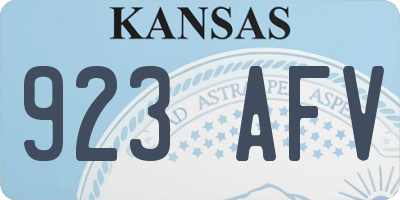 KS license plate 923AFV