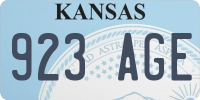 KS license plate 923AGE