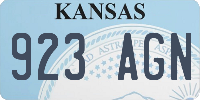 KS license plate 923AGN