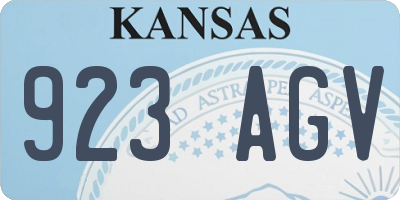 KS license plate 923AGV