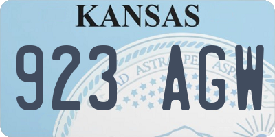 KS license plate 923AGW