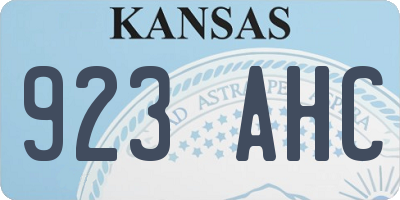 KS license plate 923AHC
