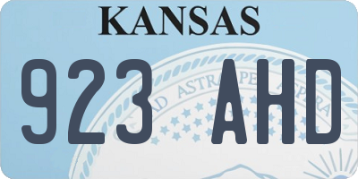 KS license plate 923AHD