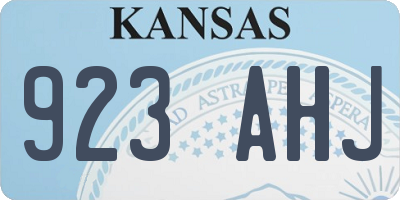 KS license plate 923AHJ