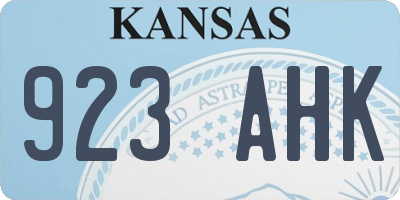 KS license plate 923AHK