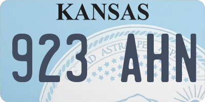 KS license plate 923AHN