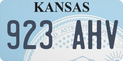 KS license plate 923AHV