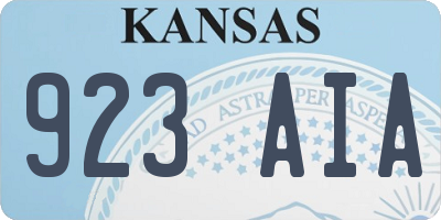 KS license plate 923AIA