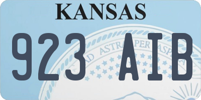 KS license plate 923AIB