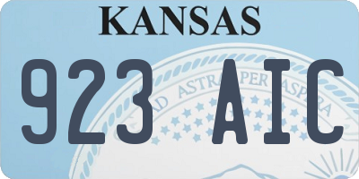 KS license plate 923AIC