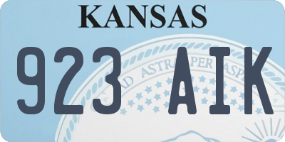 KS license plate 923AIK