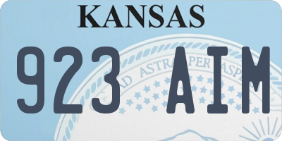 KS license plate 923AIM