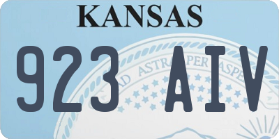 KS license plate 923AIV