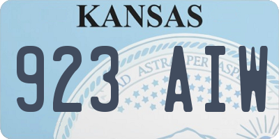 KS license plate 923AIW
