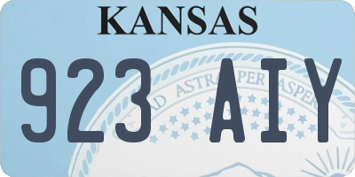 KS license plate 923AIY