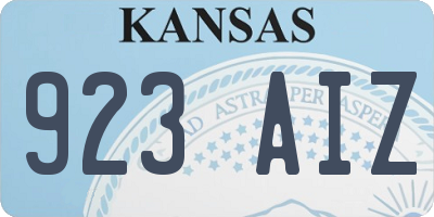 KS license plate 923AIZ