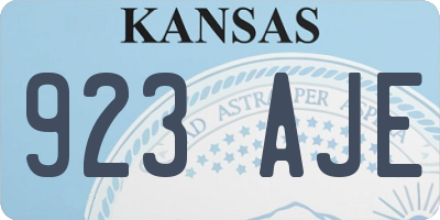 KS license plate 923AJE