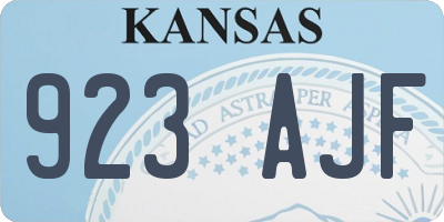 KS license plate 923AJF