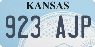 KS license plate 923AJP