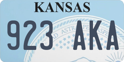 KS license plate 923AKA