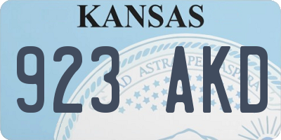 KS license plate 923AKD