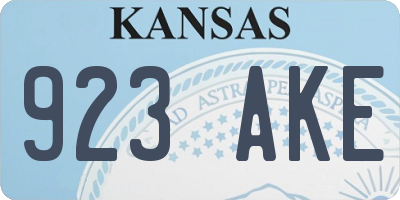 KS license plate 923AKE