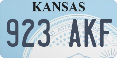KS license plate 923AKF