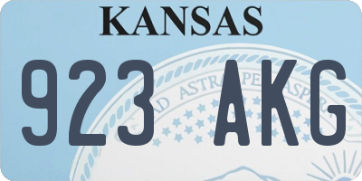 KS license plate 923AKG