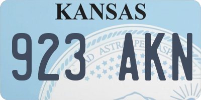 KS license plate 923AKN